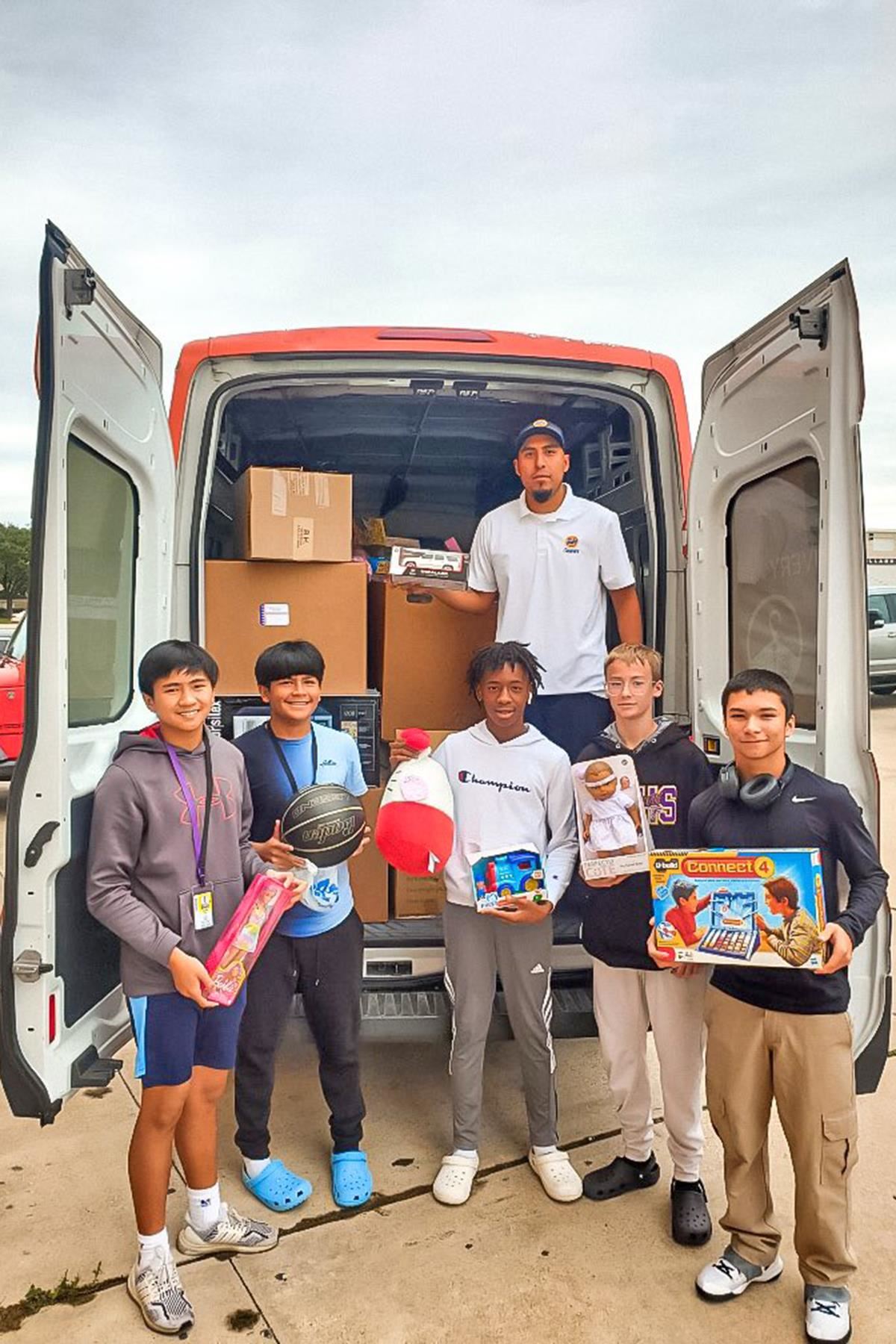 Jersey Village High School participates in CALI BEAR toy drive.